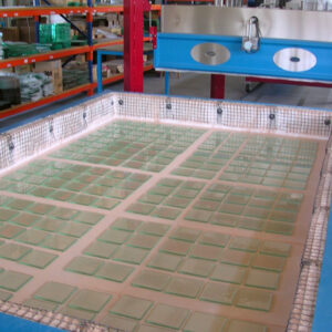 photo de dessous de verre en fabrication